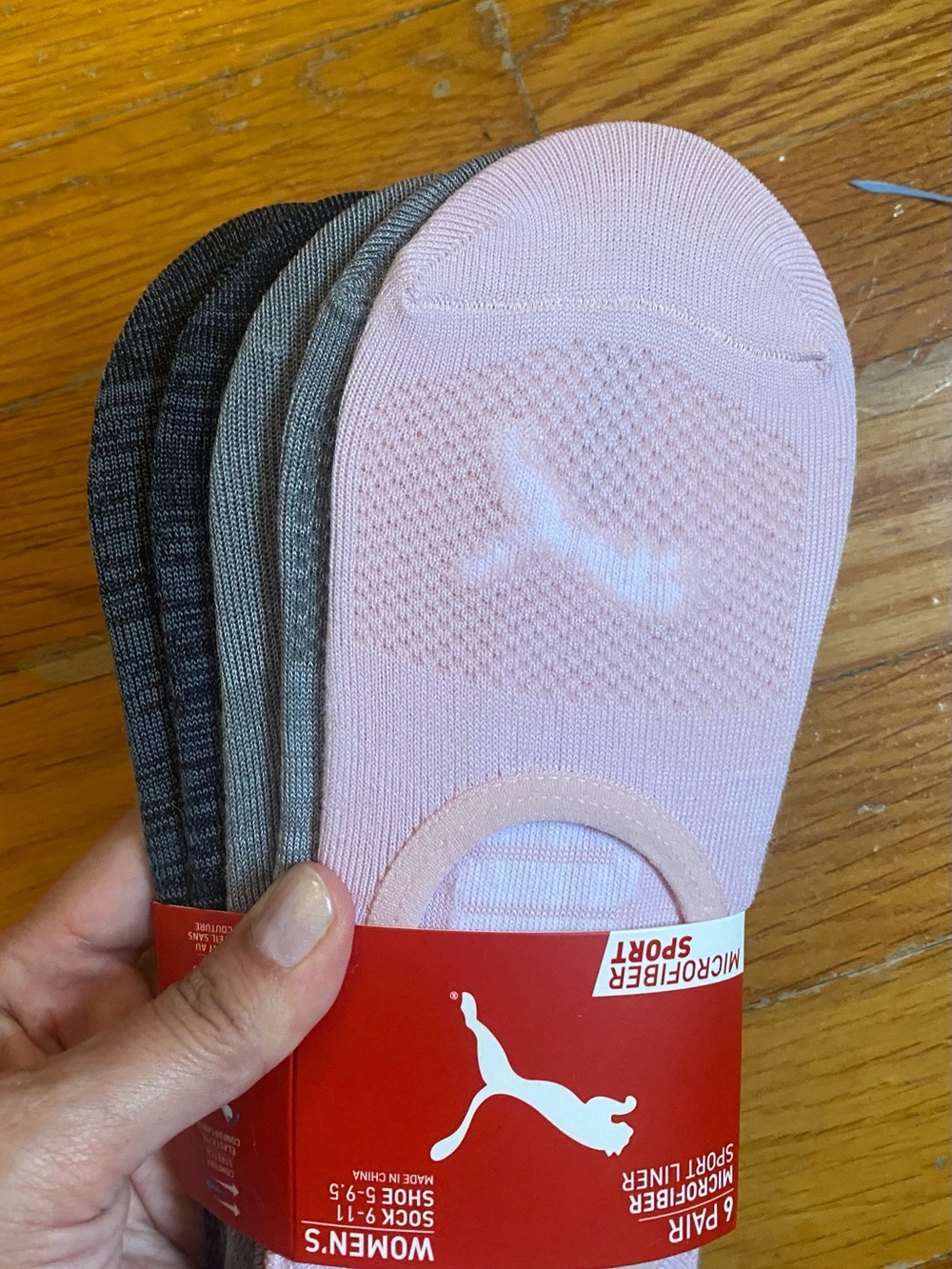NWT Puma Women’s 6-Pack No-Show Socks- Pink, Gray & Black Mix